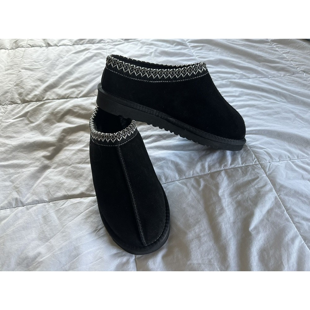 Women’s Black Suede Cozy Clogs Slip-On Slipper Shoes Size 9 - Picture 2 of 7